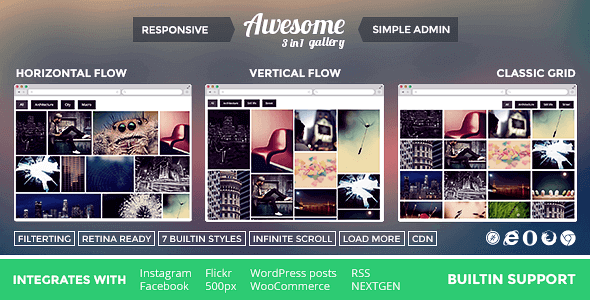 Awesome Gallery 2.2.3 – Instagram Flickr Facebook galleries on your site