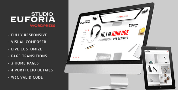 Euforia 1.1.7 – Responsive Vcard WordPress Theme