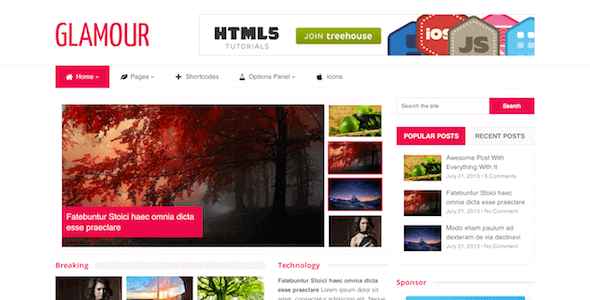 Glamour 2.1.2 – Fashion Magazine WordPress Theme