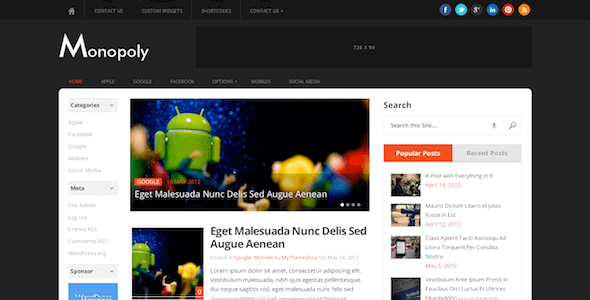 Monopoly 1.1.1 – Sleek & Dual-Sidebar WordPress Theme