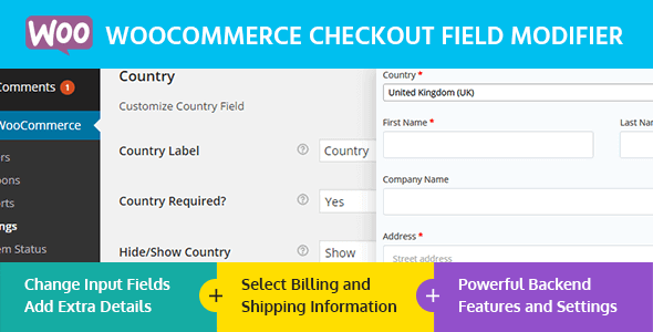 WooCommerce Checkout Field Modifier 1.0.1