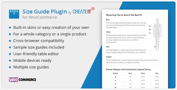 WooCommerce Product Size Guide 3.2