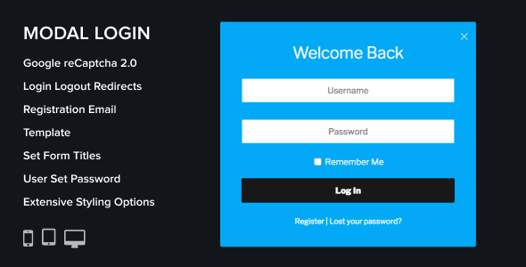 Modal Login 2.0.5 – Register Forgotten WordPress Plugin