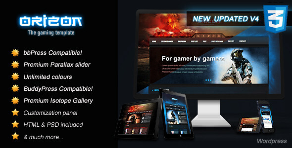 Orizon 4.4 – The Gaming Template WP version