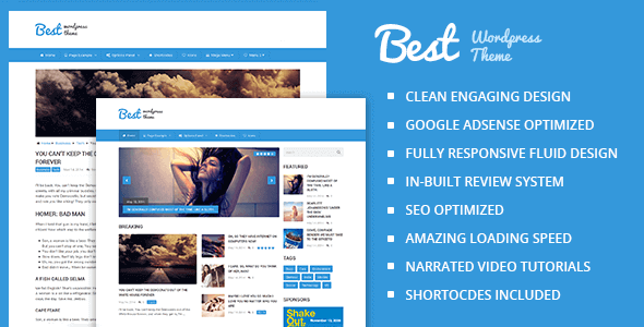 Best 2.2.10 – Clean & Beautiful Magazine WordPress Theme