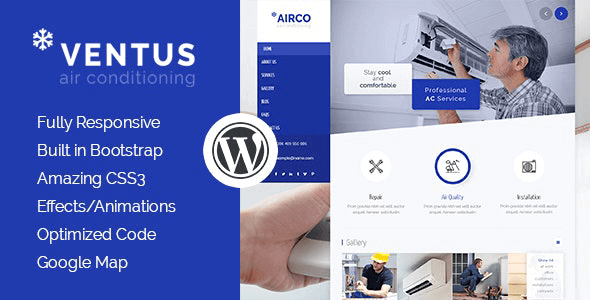 Ventus 1.0 – Air Conditioning & Heating WordPress Theme