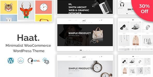 Haat 1.2.8 – Minimalist WooCommerce WordPress Theme