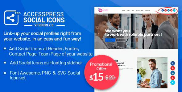 AccessPress Social Icons Pro 2.0.3