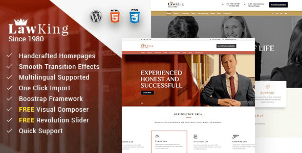 Lawking 2.11 – Lawyer and Attorney Responsive WordPress Theme