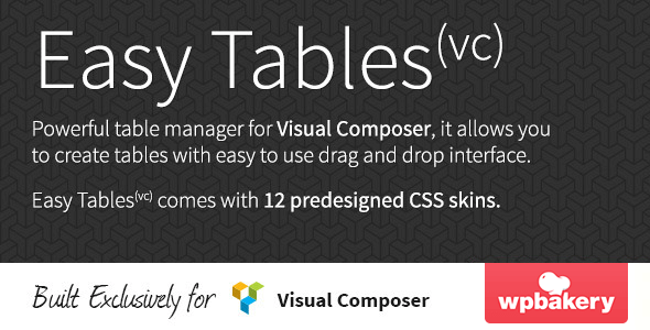 Easy Tables 2.0.1 – Table Manager for Visual Composer