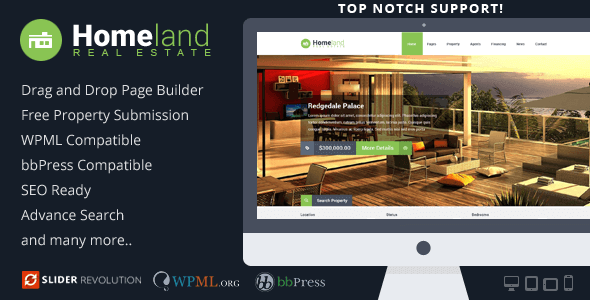 Homeland 3.3.1 – Responsive Real Estate WordPress Theme