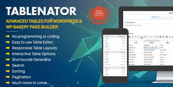 Tablenator 2.1.92 – Advanced Tables for Visual Composer