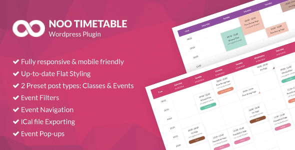 Noo Timetable 2.1.8 – Responsive Calendar & Auto Sync WordPress Plugin