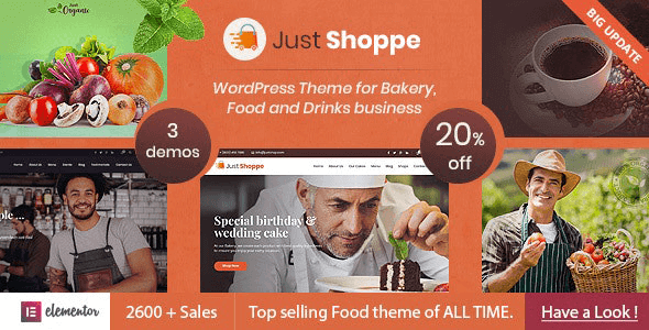 Justshoppe 11.9 – Cake Bakery WordPress Theme