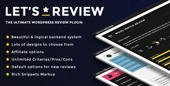 Let’s Review 3.4.0 – WordPress Review Plugin With Affiliate Options