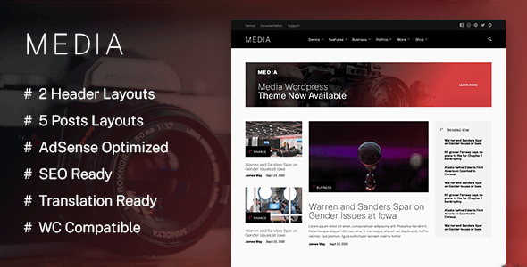 Media 1.0.3 – A WordPress Theme for Media-Centric Websites