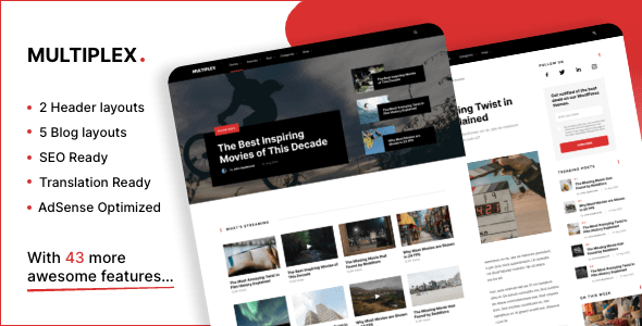 Multiplex 1.0.3 – Premium WordPress Theme for Multi-Niches