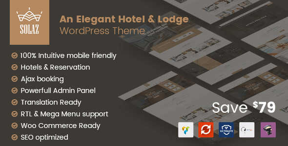 Solaz 1.2.4 – An Elegant Hotel & Lodge WordPress Theme