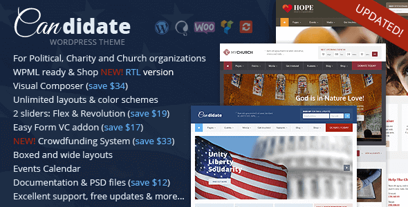 Candidate 6.9 NULLED – Political Nonprofit Church WordPress Theme