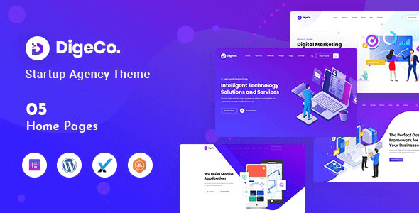 Digeco 1.8.0 NULLED – Startup Agency WordPress Theme