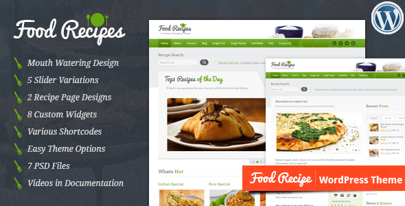 Food Recipes 4.0.5 – WordPress Theme