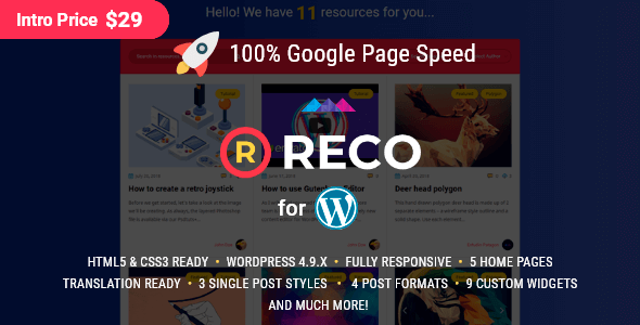 Reco 4.7.1 NULLED – Minimal Theme for Freebies