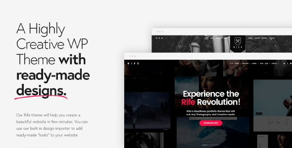 Rife Pro 2.4.14.1 NULLED – A Highly Creative WP Theme​​ with ready-made designs