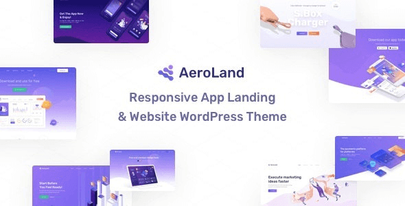 AeroLand 1.6.4 – App Landing Software Website WordPress Theme