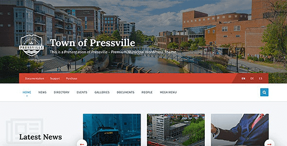 Pressville 2.6.7 – Unique WordPress Theme for Municipalities