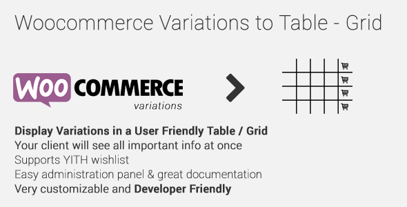 WooCommerce Variations to Table-Grid 1.4.14