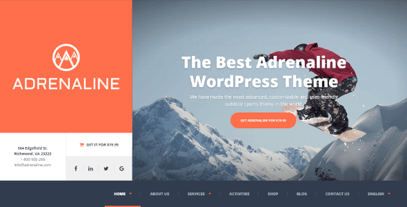 Adrenaline 1.9.2 NULLED – WordPress Theme Adventure Activities, Sports & Travel Niche