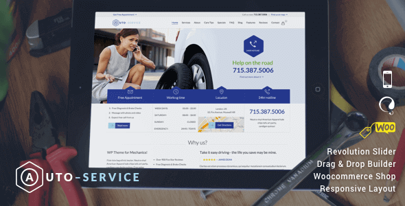 Auto Repair & Car Mechanic 22 NULLED – Theme for Mechanic Workshops, Auto Repair and Cars