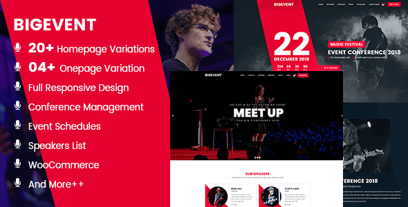 BigEvent 2.4.7 – Conference Event WordPress Theme