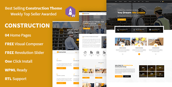 Construction 4.3 NULLED – Construction And Building Business WordPress Theme