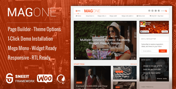 MagOne 8.1 – Responsive Magazine & News WordPress Theme