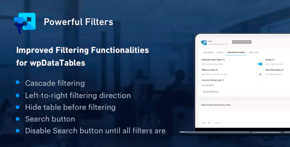 Powerful Filters for wpDataTables 1.3.1 – Cascade Filter for WordPress Tables