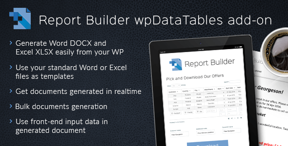 Report Builder add-on for wpDataTables 1.3.5 – Generate Word DOCX and Excel XLSX documents