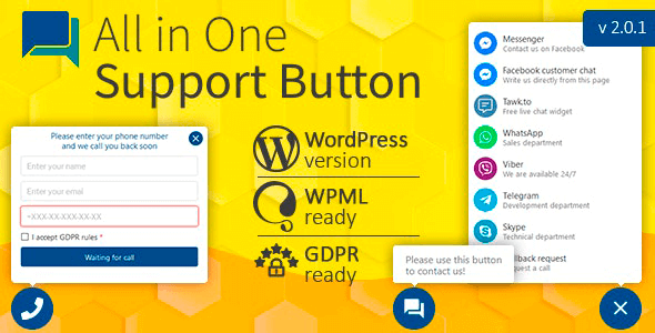 All in One Support Button 2.2.6 NULLED – Callback Request, WhatsApp, Messenger, Telegram, LiveChat and more