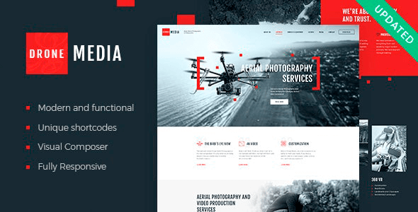 Drone Media 1.6.2 – Aerial Photography & Videography WordPress Theme + Elementor