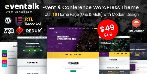 EvenTalk 1.7.1 NULLED – Event Conference WordPress Theme for Event and Conference