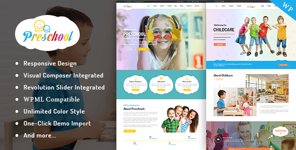 Preschool 3.6.0 – Nurseries Kindergarten and School WordPress Theme