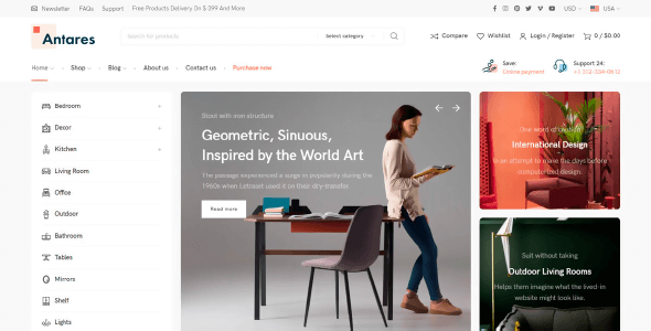 Antares 1.3.2 NULLED – Modern Theme for Furniture and Decor Store
