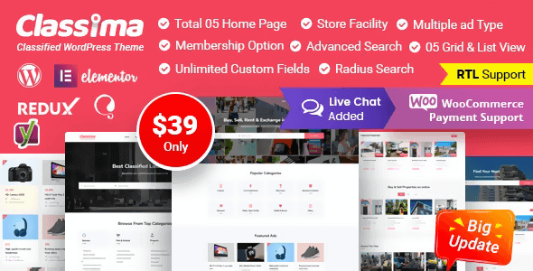 Classima 2.1.12 NULLED – Classified Ads WordPress Theme