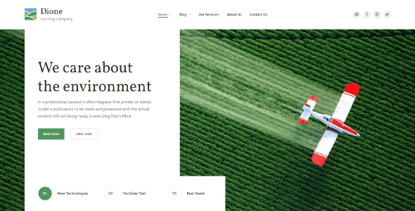 Dione 1.3.2 NULLED – Farming and Agriculture Corporate Template