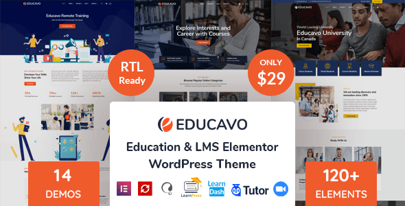 Educavo 2.9.7 – Online Courses & Education WordPress Theme