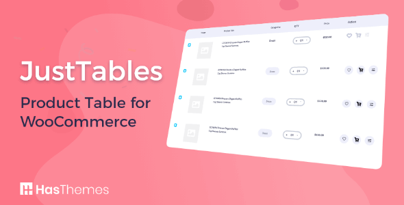 JustTables Pro 1.4.5 – WooCommerce Product Table