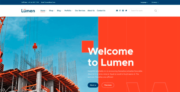 Lumen 1.3.2 NULLED – Multipurpose Theme for Contructions and Architecutre