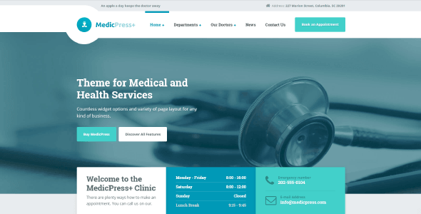 MedicPress 1.9.2 NULLED – Medical WordPress theme for Doctors and Clinics NULLED