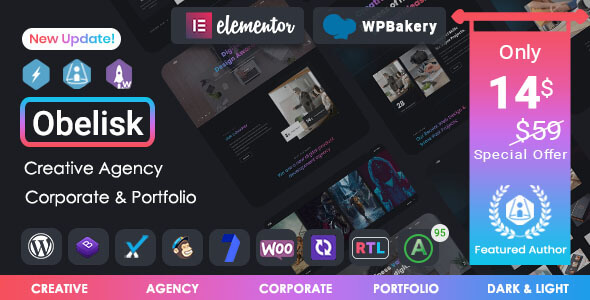 Obelisk 1.7.2 – Agency Portfolio & Creative WordPress Theme