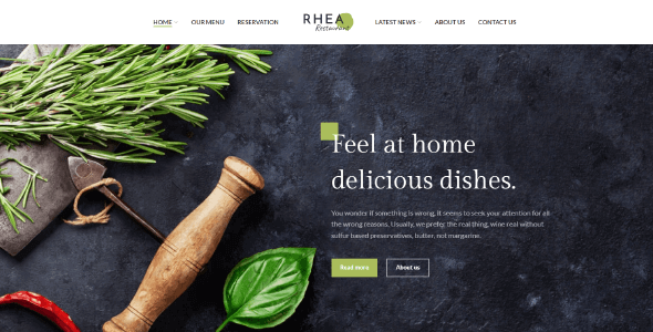 Rhea 1.3.2 NULLED – Restaurants and Reservations Corporate Theme